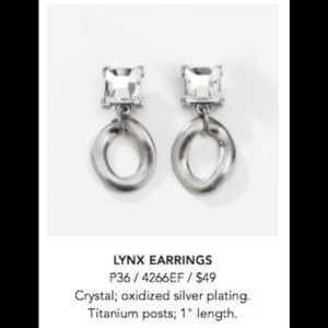 LAST PAIR!  Brand new, retired Lynx Earrings.
